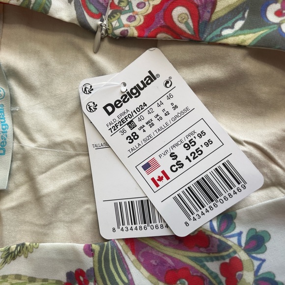 NWT - Desigual Women’s Floral Faux Wrap Mini Skirt - Made in Spain - Size 4 / S - Picture 11 of 11